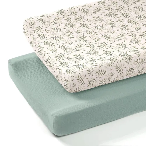 Miniatura 11 de lulumoon Funda para cambiador de pañales de bebé: Funda de almohadilla de muselina para cambiador de pañales - Fundas de cambiador para niñas y niños