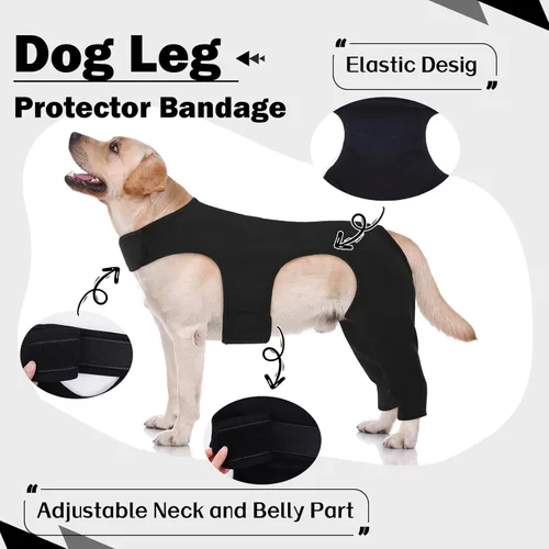 Miniatura 7 de ROZKITCH Manga para Pata Trasera de Perro para Pata Derecha e Izquierda, Protector de Codo Ajustable para Mascotas que Previene Lamer Heridas, Manga