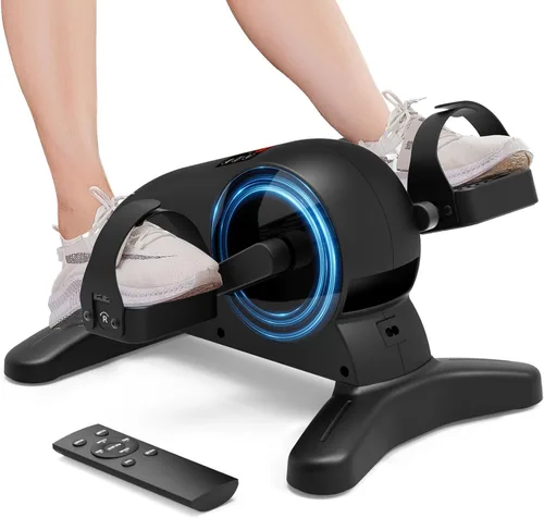 Mini bicicleta estática con pedales para debajo del escritorio, ejercitador de pedales con motor para brazos/piernas para personas mayores, terapia