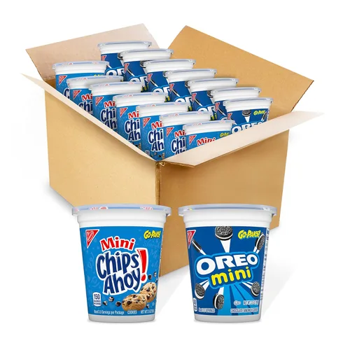 Go-Cup - Paquete surtido de mini galletas OREO, mini galletas CHIPS AHOY, RITZ Bits de queso, Teddy Grahams de miel, Nutter Butter Bites, Mini Nilla