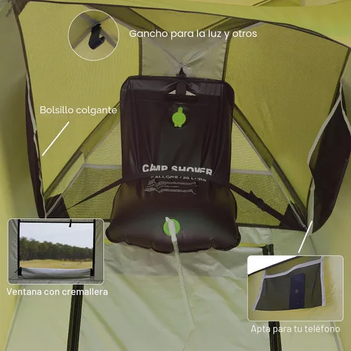 Miniatura 5 de Vidalido Tienda de ducha para acampar al aire libre, fácil instalación, tienda de campaña de privacidad, vestuario, tiendas de campaña portátiles