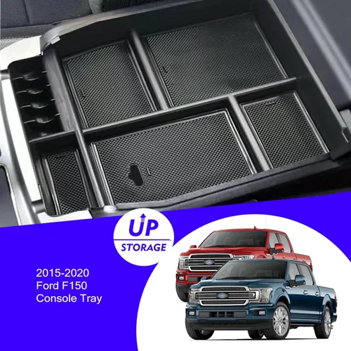 Miniatura 2 de Bandeja de consola F150 2018, bandeja organizadora de consola central para Ford F-150 Raptor 2015-2020, reposabrazos medio, caja de almacenamiento