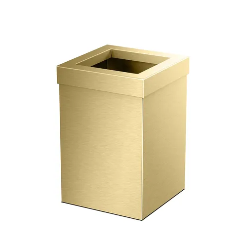 Miniatura 21 de Gatco Papelera Moderna Cuadrada, Combo Negro Mate y Latón Cepillado - Papelera de Acero Inoxidable con Tapa Extraíble, Resistente a Fugas, Capacidad