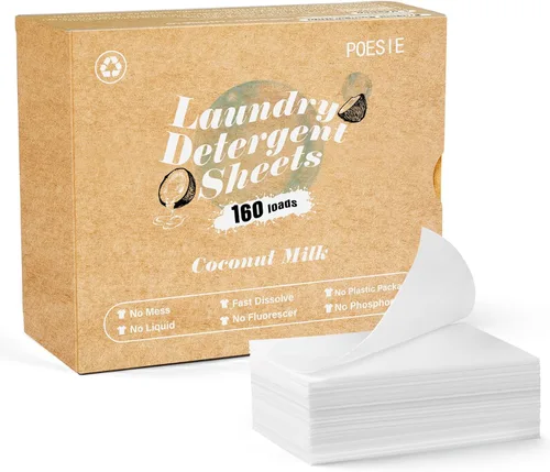 Miniatura 25 de Poesie Hojas de Detergente para Ropa Hojas de Jabón para Ropa para Viajes Camping Hojas para Lavar Ropa Sin Fragancia 1 Mini Caja 40