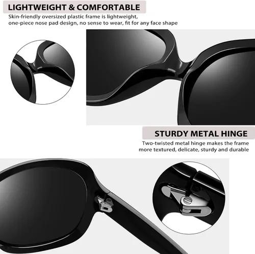 Miniatura 85 de Joopin Lentes de sol de gran tamaño para mujer, polarizados, grandes, para conducción, protección UV, grandes sombras