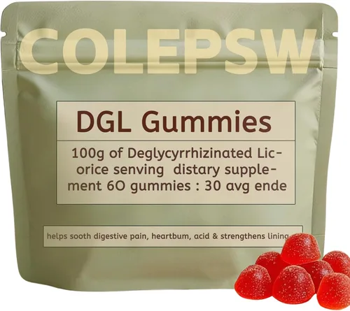 Gomitas DGL | Extracto de raíz de regaliz, 400 mg DGL | Apoya la salud digestiva | Veganas y sin gluten | Delicioso sabor a bayas, 60 gomitas (1)