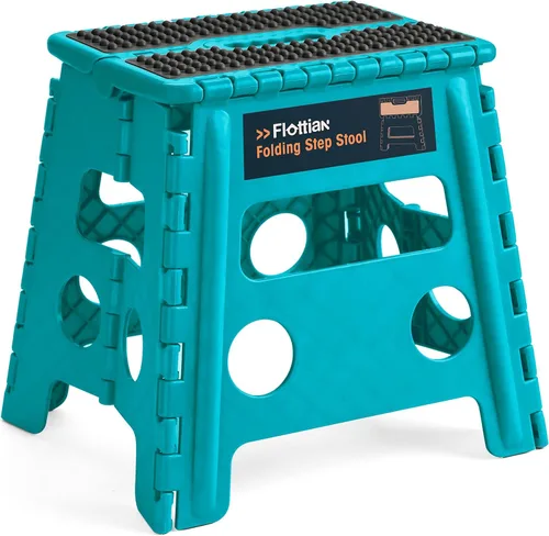 Miniatura 20 de Flottian Taburete plegable de 9 pulgadas para adultos y niños con capacidad para hasta 300 libras, taburetes plegables antideslizantes con asa