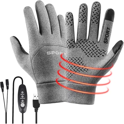 Miniatura 7 de Guantes eléctricos Ropa de mano con calefacción USB, interior de forro polar impermeable a prueba de viento Ciclismo al aire libre, deportes