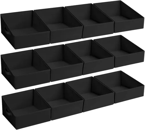 Miniatura 54 de DIMJ Contenedores de almacenamiento trapezoidales para ropa, 4 paquetes organizadores de armario y cestas de almacenamiento, cestas plegables
