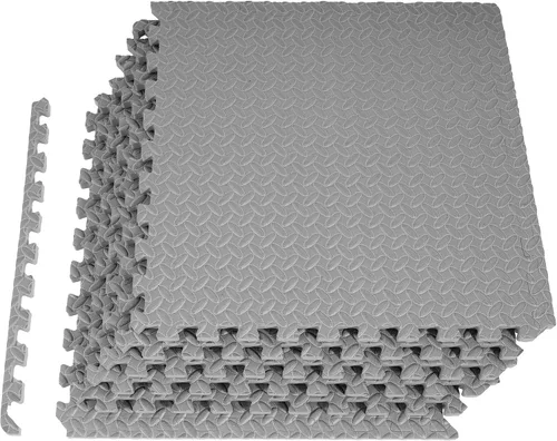 Miniatura 18 de Fitvids Tapete de suelo de rompecabezas para gimnasio, azulejos entrelazados de EVA de alta densidad de 3/4 pulgadas de grosor, alfombrilla