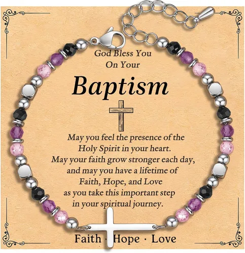 Miniatura 12 de Pulsera de cruz cristiana para mujeres y adolescentes, joyería de fe para aliviar la ansiedad, regalos de confirmación de Pascua, regalos de primera