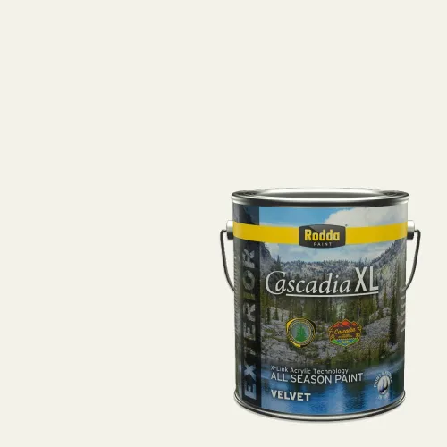 Miniatura 165 de Rodda Paint CASCADIA XL - Pintura e imprimación satinada para exteriores en uno, cuarto de galón, blanco abstracto