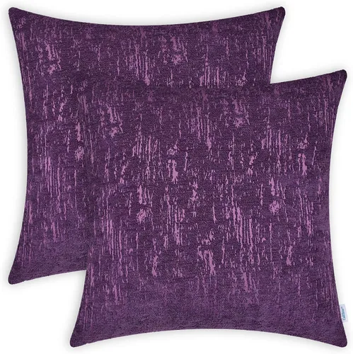 Miniatura 21 de CaliTime Juego de 2 fundas de cojín de felpilla súper suaves teñidas de mármol jacquard para sofá, decoración de casa rural, 18 x 18 pulgadas