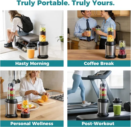 Miniatura 3 de OLIXIS Smoothie Blender for Kitchen, Blenders for Smoothies with 17 24 34 oz BPA-Free Portable Easy Go Cups, Small Personal Blender for Shakes
