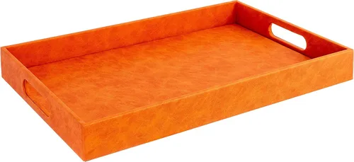Miniatura 13 de Home Redefined - Moderna y elegante bandeja rectangular de 17.5 x 12 pulgadas, estilo shagreen, color azul bebé claro, con aspecto de cuero falso