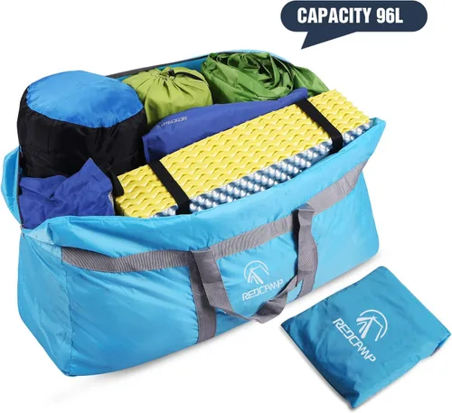 Miniatura 6 de REDCAMP Bolsa de viaje plegable, bolsa deportiva grande, 75L96L100L, bolsa de asas impermeable ligera