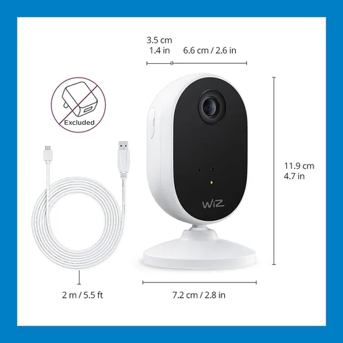 Miniatura 6 de Kit de inicio de monitoreo del hogar WiZ incluye cámara de seguridad interior, video HD 1080p con detección de movimiento y audio bidireccional