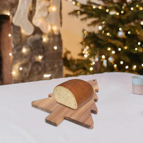Miniatura 5 de COHEALI Tabla de cortar de madera con forma de árbol de Navidad tablas de charcutería tablas de cortar bandeja de alimentos pan de queso, pizza