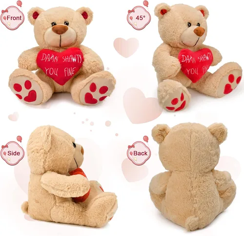 Miniatura 4 de CaseTank Regalos para el día de San Valentín para sus hijos: oso de peluche de 10 pulgadas divertido y lindo regalo de peluche, regalos