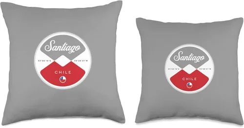 Miniatura 3 de Santiago Chile Retro Trendy Throwback Santiago Chile Circle Graphic Throw Pillow, 16x16, Multicolor