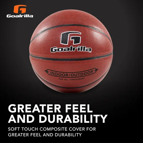 Miniatura 5 de Goalrilla Baloncesto para hombre de tamaño reglamentario para interior/exterior con cubierta compuesta y durabilidad increíble, talla 7