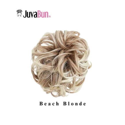 Miniatura 2 de Juvabun Moño desordenado con clip de garra, rubio playa, piezas de cabello para mujer, extensiones onduladas y rizadas en moño, extensión de cabello