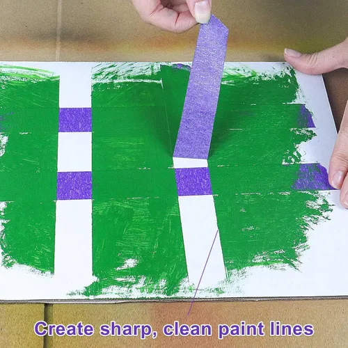 Miniatura 3 de BOMEI PACK Cinta adhesiva púrpura para pintor, 1" x 60 yardas x 6 rollos (360 yardas en total) - Cinta de pintura para paredes, automotriz