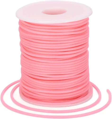 Miniatura 81 de FASHEWELRY 3 rollos de cables de goma huecos para tejer, cable de peluquero de 0.079 pulgadas (0.079 in), cables de silicona para tejer puntada