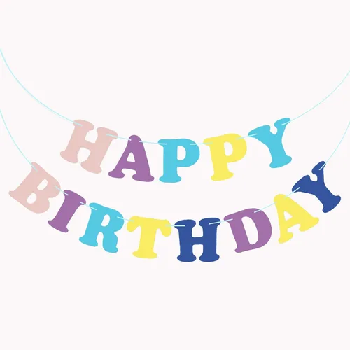 Miniatura 2 de MEETINGU Pancarta de Feliz Cumpleaños, Decoraciones de Fiesta Letrero Colorido Suministros para Niños, Niñas, Adultos