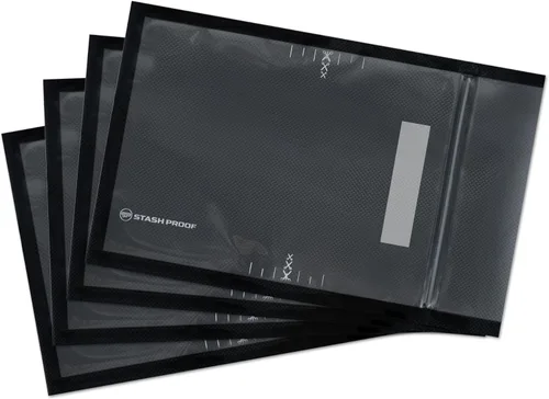 Miniatura 9 de Bolsas de polietileno de almacenamiento resistentes con cierre al vacío de 7 x 11 pulgadas (negro y transparente) (100 unidades) sin BPA de 5.5 mil