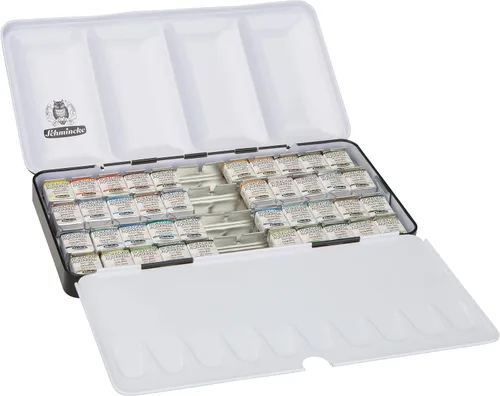 Miniatura 4 de Schmincke - HORADAM® AQUARELL, surtido completo de 40 medios recipientes de acuarelas de granulación súper fuerte, 74 440 097, caja de metal