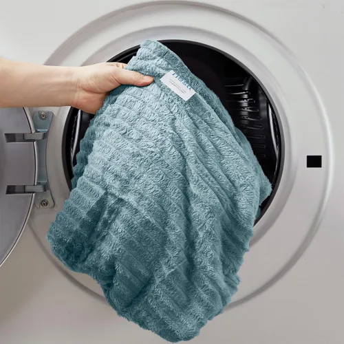 Miniatura 5 de Nestl Manta azul tamaño Queen para cama - Mantas acogedoras y cálidas para mujeres, mantas de felpa grande de vellón para niñas, azul piedra, 90 x
