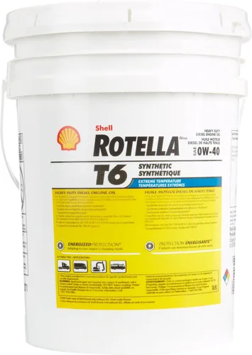 Miniatura 2 de Shell Rotella 550036271 T6 - Aceite de motor diésel totalmente sintético 0W-40 de alta resistencia - Cubo de 5 galones