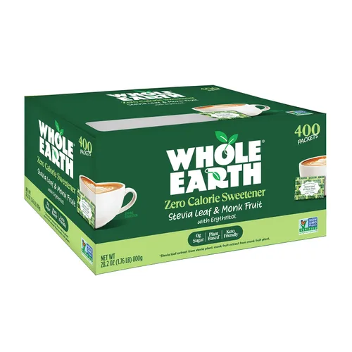 Miniatura 10 de Whole Earth Sweetener Co. NATURE SWEET Edulcorante de fruta de estevia y fruta de monje, edulcorante de eritritol, paquetes de estevia de hoja