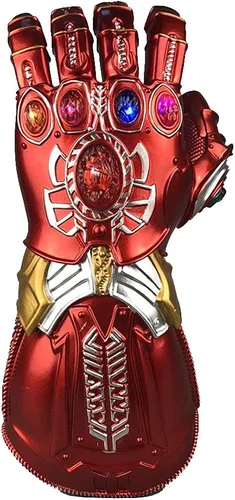Fenbo Guante infinito de PVC iluminable guantes de Iron Man Infinity Gauntlet Red Thanos gema con luz LED Infinity Stone Gem Cosplay Accesorios para