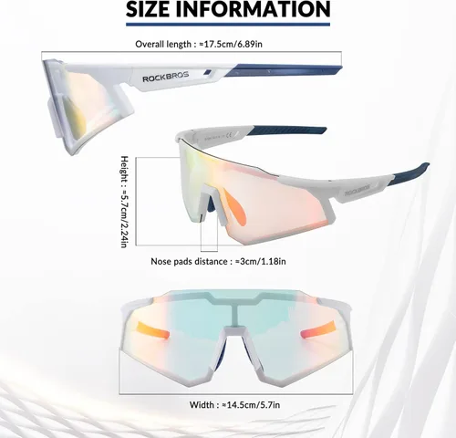 Miniatura 8 de ROCKBROS Photochromic Sports Sunglasses UV Protection for Men Women Cycling