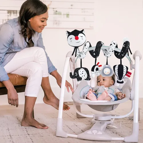 Miniatura 3 de Juguetes de Asiento de Coche ORZIZRO, Juguete de Alto Contraste en Negro y Blanco para Bebés de 0 a 3, 6, 12 Meses, Juguete Musical de Cochecito