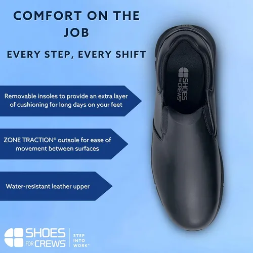 Miniatura 3 de Shoes for Crews Zapatos de trabajo antideslizantes para hombre, cómodos, antideslizantes, ideales para restaurantes, salud, personal minorista
