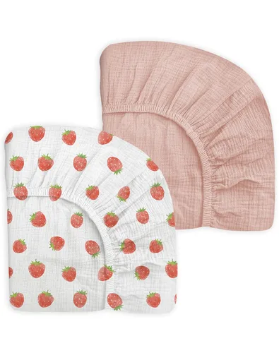 Miniatura 20 de Sábanas de Pack and Play para bebés, niños y niñas 39"x27"x3", sábana neutra de muselina de algodón para colchones Pack N Play con estilo bohemio