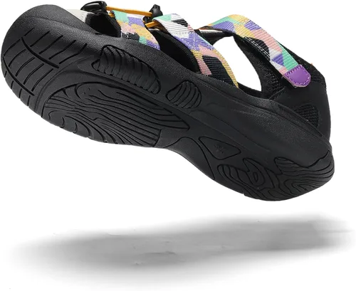 Miniatura 11 de JMFCHI Sandalias deportivas de verano para niños y niñas, sandalias de punta cerrada para exteriores, zapatos atléticos para agua, sandalias