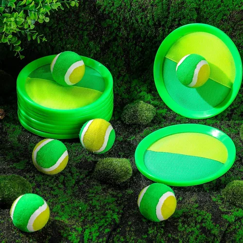 Miniatura 7 de Charniol Juego de juguetes para niños, 12 palas, 6 pelotas, juegos de deportes al aire libre, juego de pelota de lanzamiento con paletas, juguetes