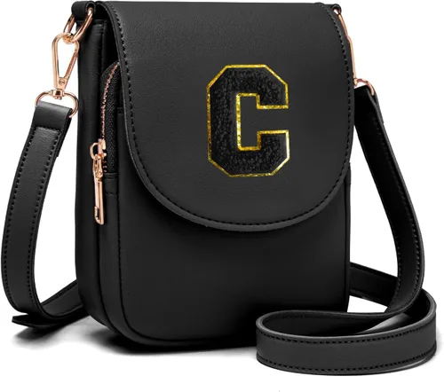 Miniatura 7 de Viverte Bolso Cruzado para Niñas Adolescentes Pequeñas, Bolso Inicial para Celular, Pequeña Cartera para Niños Pequeños, Bolso de Cuero con Tres