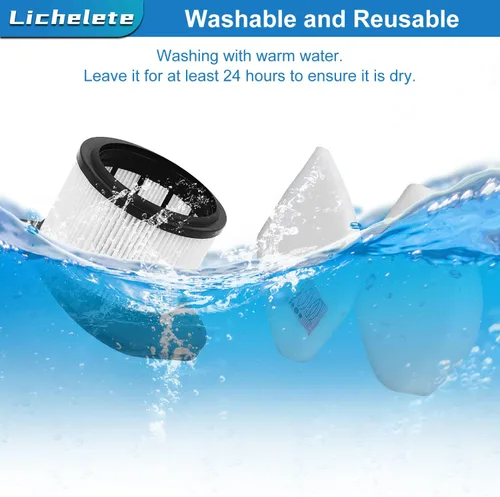 Miniatura 7 de IZ862H Filtro de repuesto Lichelete para aspiradora inalámbrica Shark IZ862H Stratos, incluye 2 filtros de alta eficiencia y 6 paquetes de espuma
