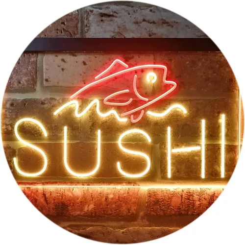 Miniatura 11 de ADVPRO Sushi Fish Sashimi Restaurant - Letrero de neón LED de doble color, azul y rojo, 12 x 8.5 pulgadas, st6s32-i3334-br