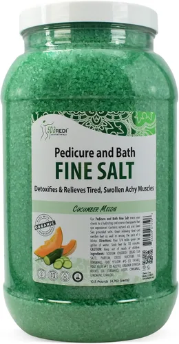 SPA REDI - Remedio de Inmersión para Pies y Sal Fina de Baño de Pepino y Melón, 3.79 L - Hecho con Sales del Mar Muerto, Aceite de Argán, Aceite de