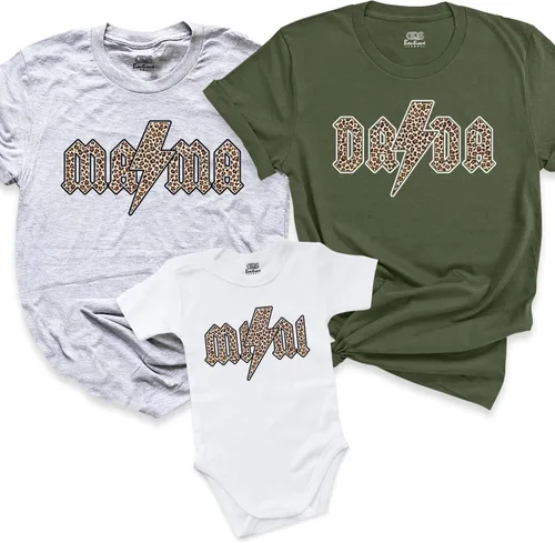 Miniatura 4 de Camisetas familiares a juego, mini tops de mamá dada, camisetas familiares Rocker Lover