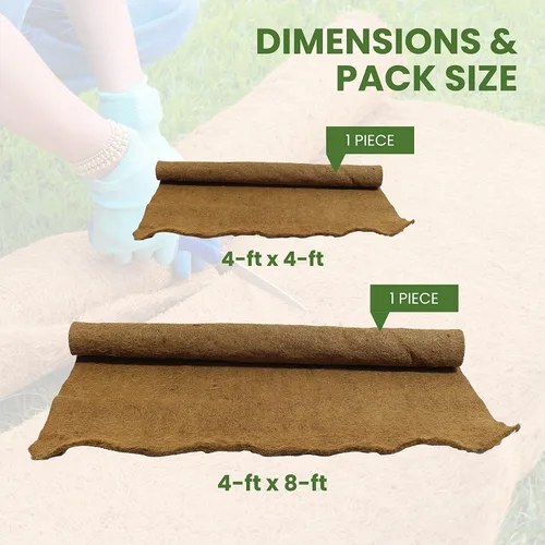 Miniatura 8 de Envelor Tapete de cultivo de fibra de coco para microgreens de 4 x 4 pies, forro de semillas de coco para bandejas de cultivo, cestas colgantes