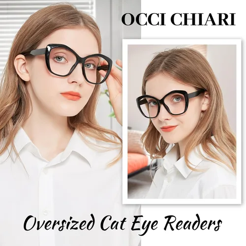 Miniatura 2 de OCCI CHIARI Anteojos de lectura grandes para mujeres, lectores de ojo de gato de gran tamaño 1.0 1.25 1.50 1.75 2.0 2.25 2.50 2.75 3.0 3.5 4.0