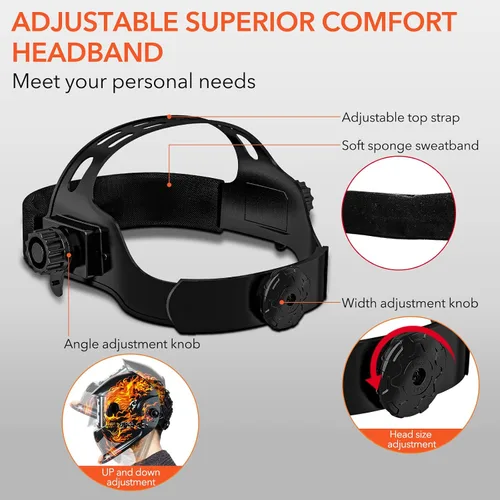 Miniatura 5 de TRQWH Casco de soldadura con luz de color verdadero y oscurecimiento automático para hombres, capucha de soldadura con energía solar con 2 sensores