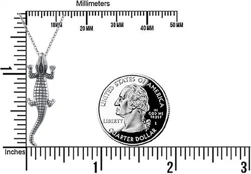 Miniatura 5 de DAOCHONG Collar con colgante de plata de ley S925 con diseño de animales delicados, lagarto, tiburón, cocodrilo, murciélagos, para mujeres, hombres
